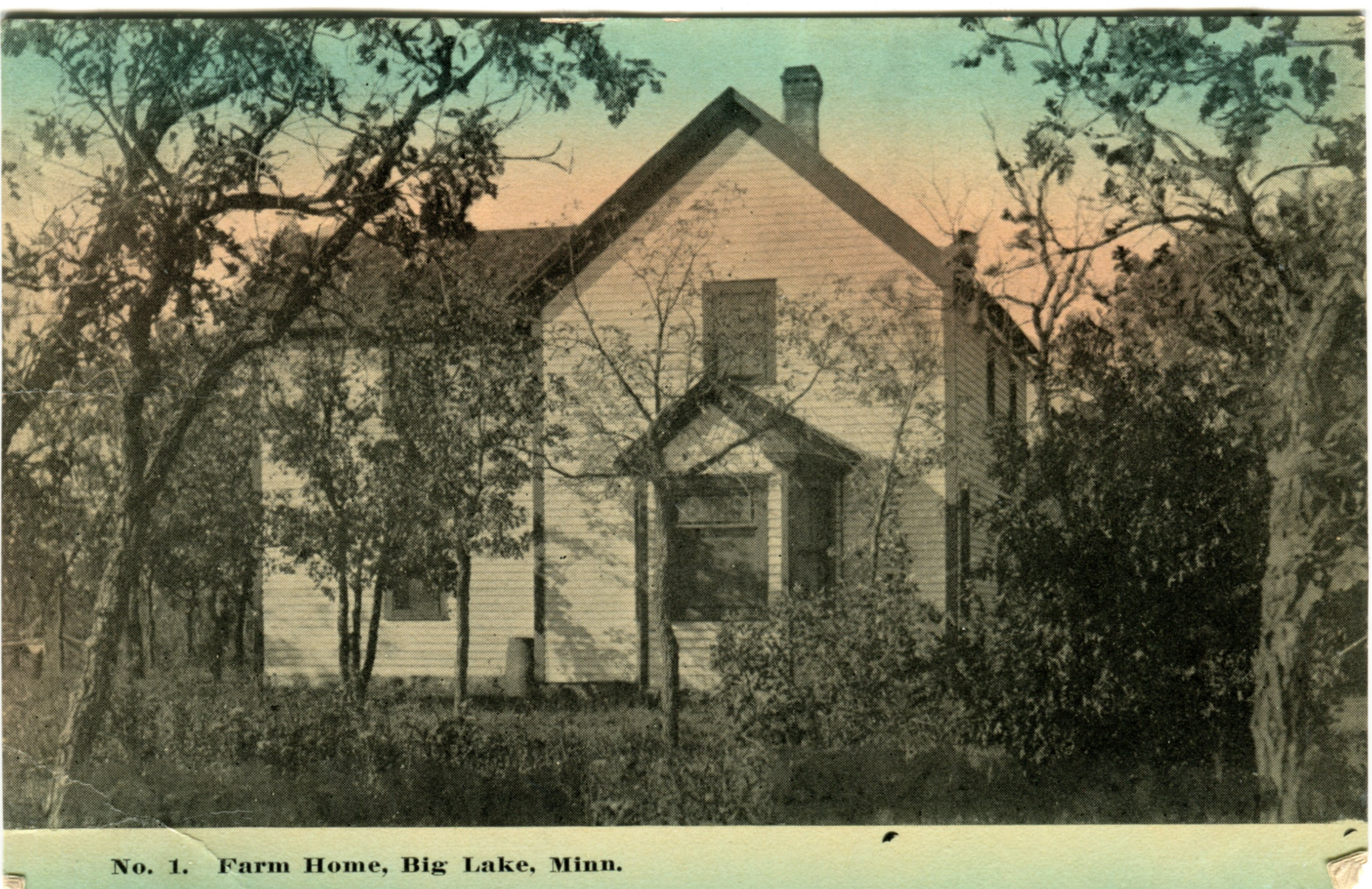 Photo postcard of a farm home